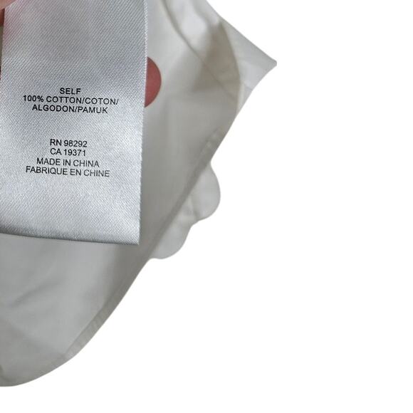 Tibi XS Cora Embroidered Tunic Top White Boho Cotton Coastal Smocked Floral - Picture 4 of 6